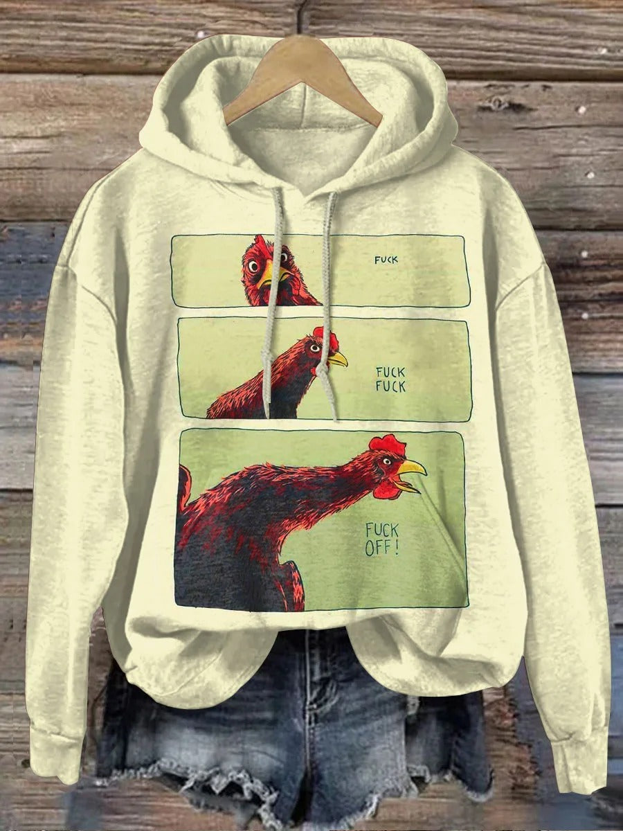 Chicken Funny Art Print Casaul T-shirt