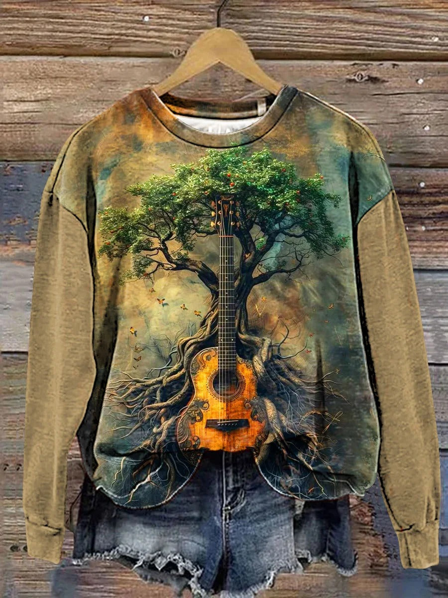 Vintage Roots of strings Art Print Casaul Short Sleeve T-shirt