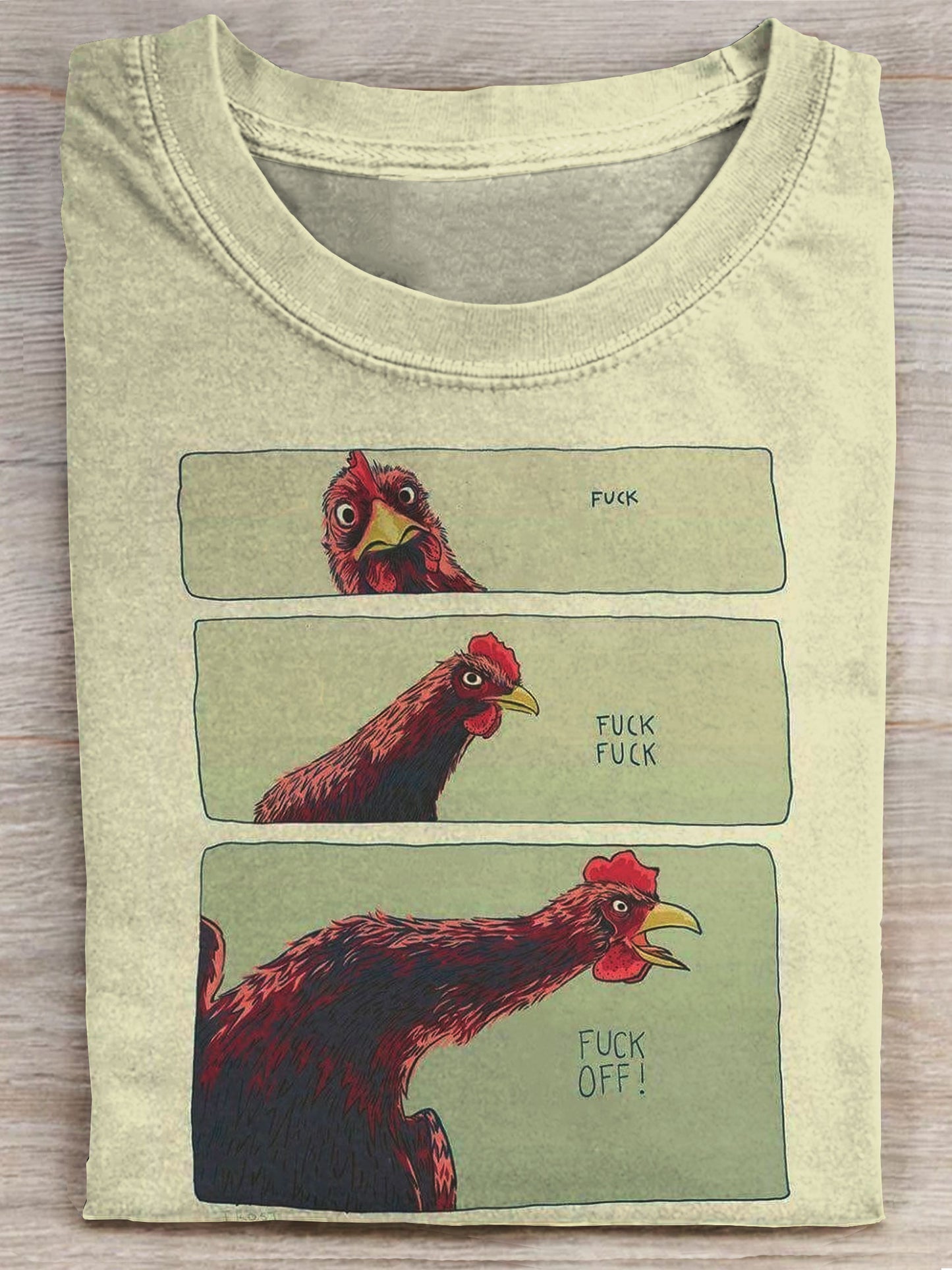 Chicken Funny Art Print Casaul T-shirt